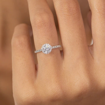 0.70 ct Moissanite Diamond Halo Engagement Ring, Vintage Style Ring, Bridal Ring, Anniversary Ring Gift for Her