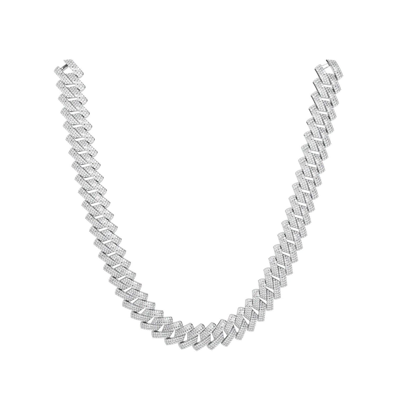10 MM Wide Customized Any Chain Fully Iced Out 925 Sterling Silver Customized Moissanite Cuban Chain
