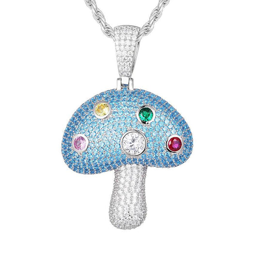 S925 Moissanite Mushroom Pendant