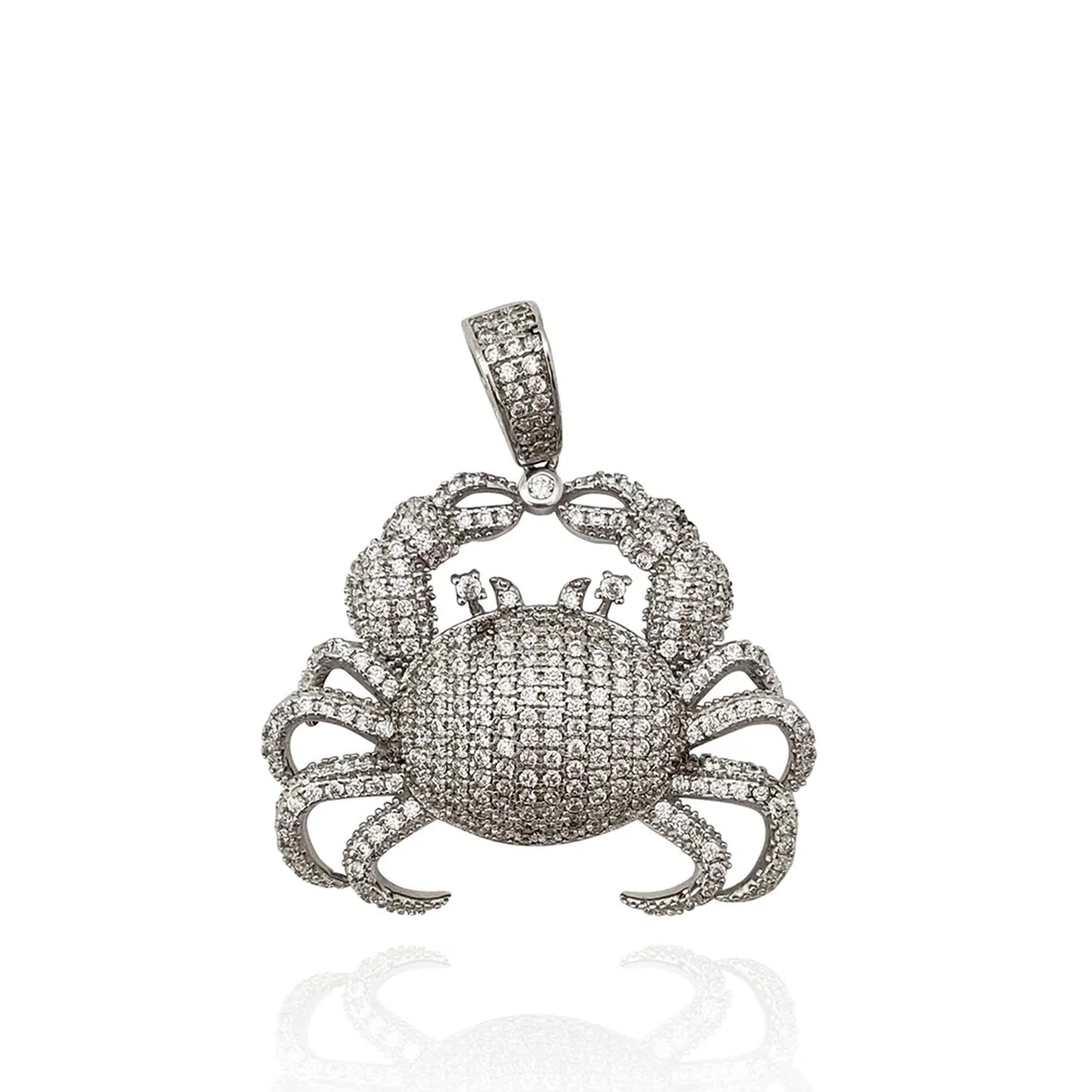 Moissanite 925 Silver Iced-Out Crab Pendant