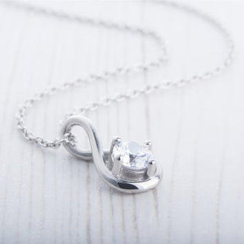 0.50CT Moissanite Twist style Necklace pendant, 925 Silver Pendant, Gift for Mother,Sister etc