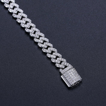 6MM Wide Silver 925 Moissanite Cuban Link Bracelet
