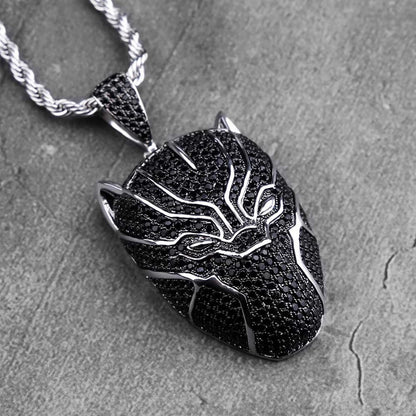 Sterling Silver 925 Hip Hop Iced Out Black Panther Pendant