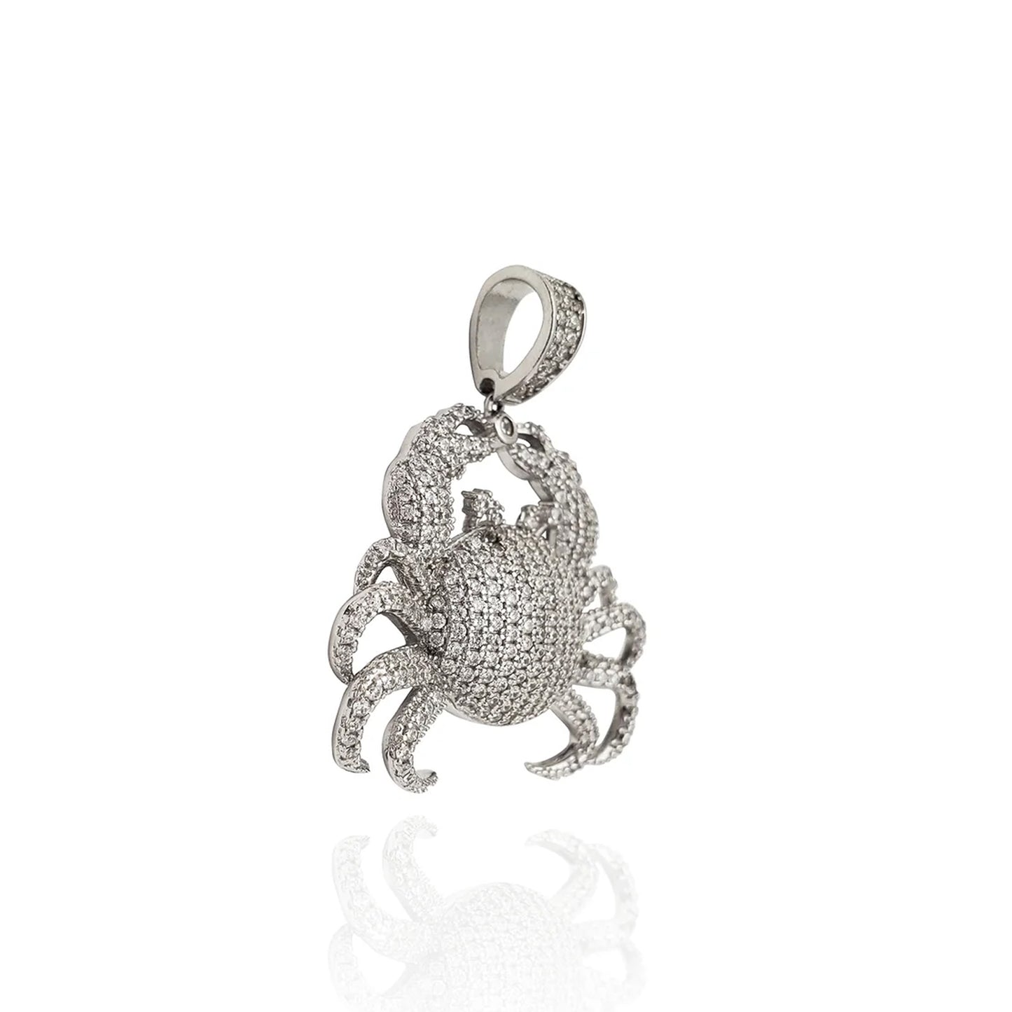 Moissanite 925 Silver Iced-Out Crab Pendant