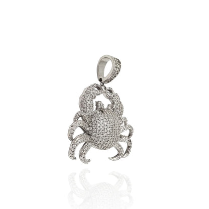 Moissanite 925 Silver Iced-Out Crab Pendant