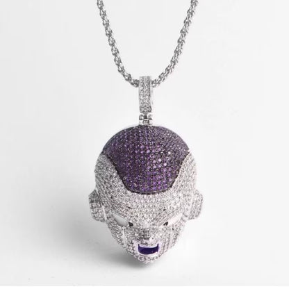 Sterling Silver 925 Diamond Iced Frieza Pendant