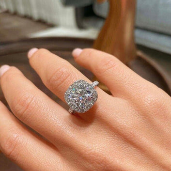 2.5CT Cushion Cut Moissanite Diamond Wedding Halo ring For Women,Diamond Wedding ring,Lab Diamond Anniversary Ring,Bridal Ring