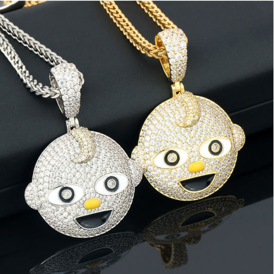 925 Silver Moissanit New Emoji Design Hip Hop Iced out Customize Pendant Hip Hop Jewelry