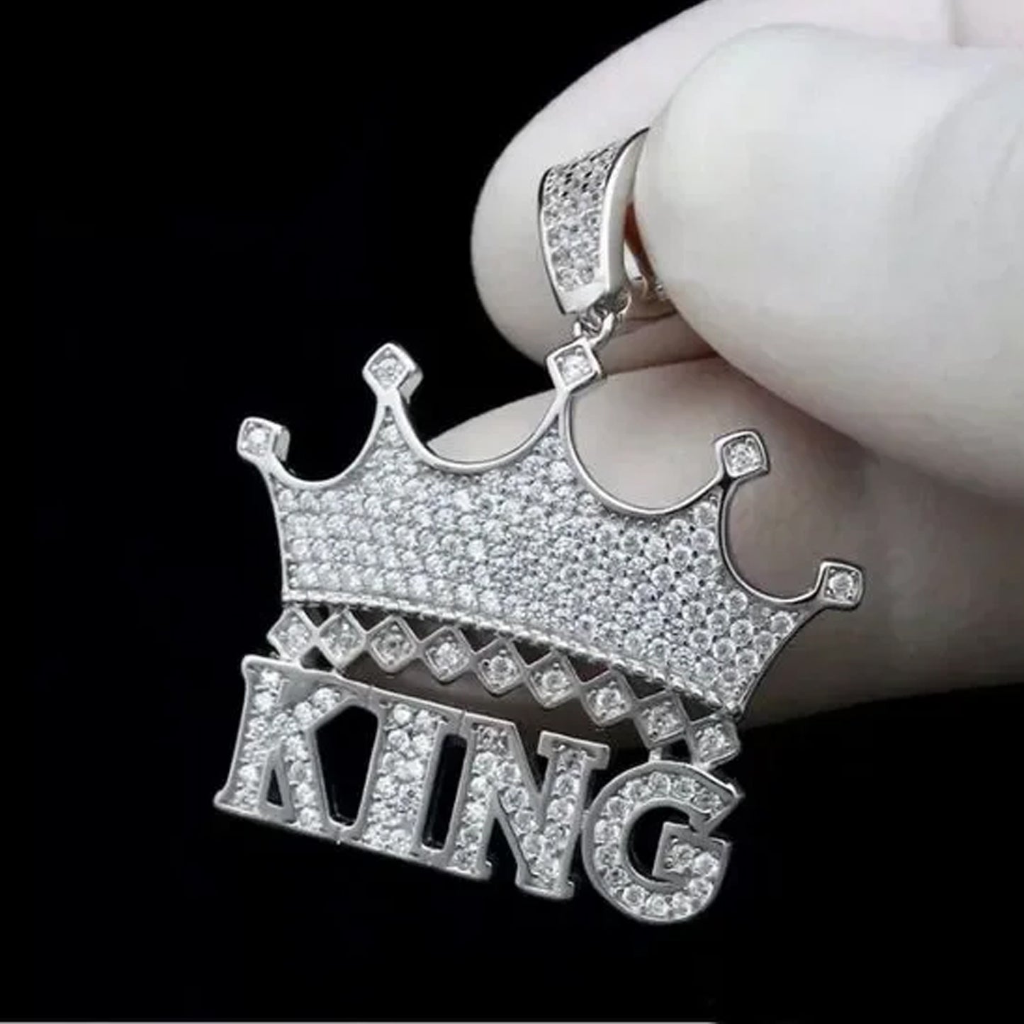 925 Silver Moissanite King Pendant